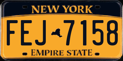 NY license plate FEJ7158
