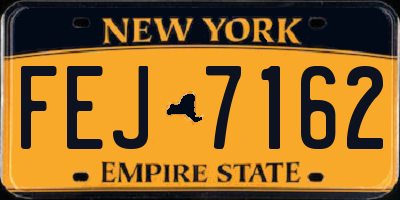NY license plate FEJ7162