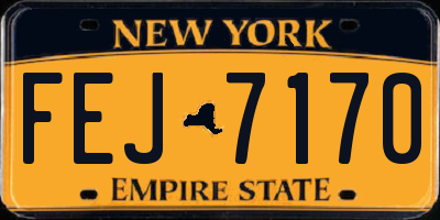 NY license plate FEJ7170