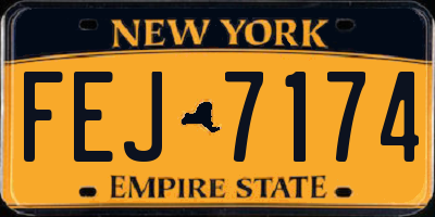 NY license plate FEJ7174