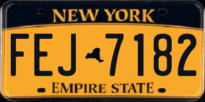 NY license plate FEJ7182