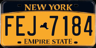 NY license plate FEJ7184
