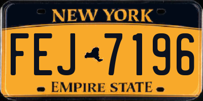 NY license plate FEJ7196