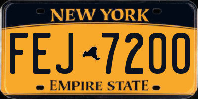 NY license plate FEJ7200