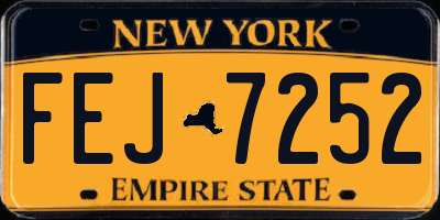 NY license plate FEJ7252