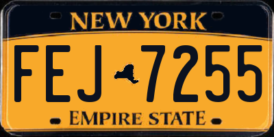 NY license plate FEJ7255