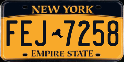 NY license plate FEJ7258