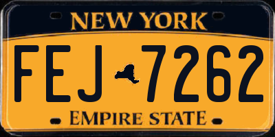 NY license plate FEJ7262
