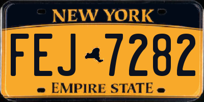 NY license plate FEJ7282