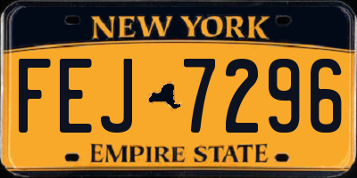 NY license plate FEJ7296