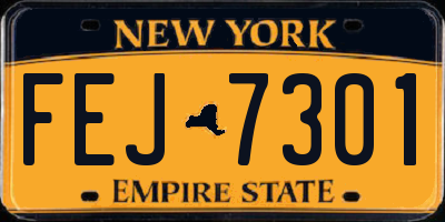 NY license plate FEJ7301