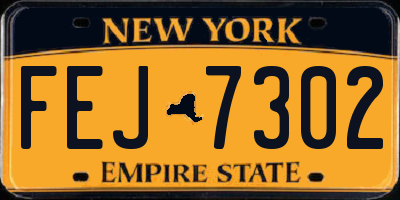 NY license plate FEJ7302