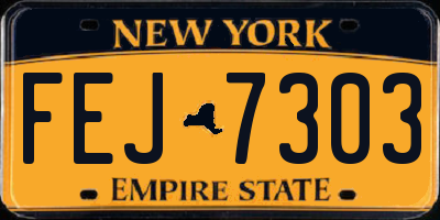 NY license plate FEJ7303