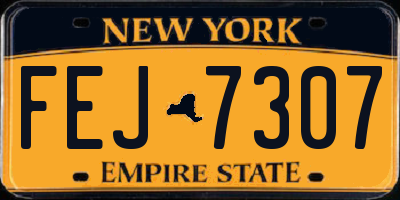 NY license plate FEJ7307