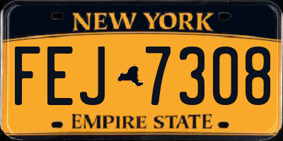 NY license plate FEJ7308