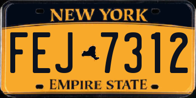 NY license plate FEJ7312