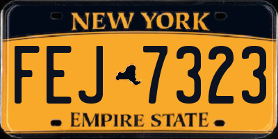 NY license plate FEJ7323