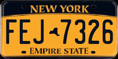 NY license plate FEJ7326