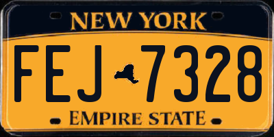 NY license plate FEJ7328