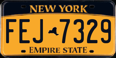 NY license plate FEJ7329