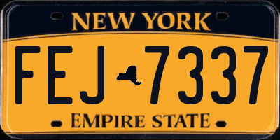 NY license plate FEJ7337