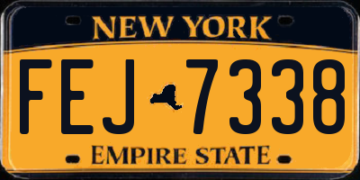 NY license plate FEJ7338