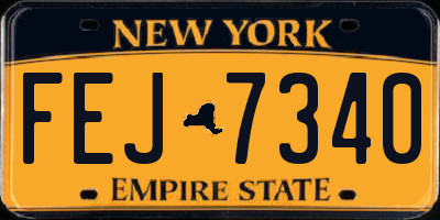 NY license plate FEJ7340