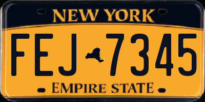 NY license plate FEJ7345