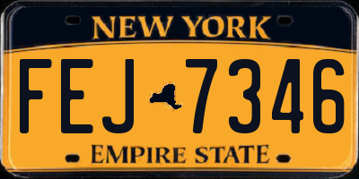 NY license plate FEJ7346