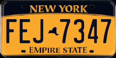 NY license plate FEJ7347