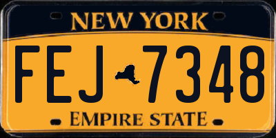 NY license plate FEJ7348