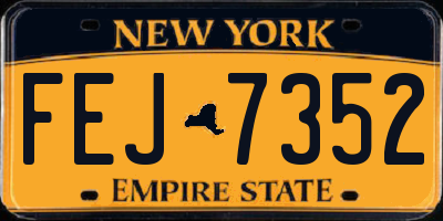 NY license plate FEJ7352