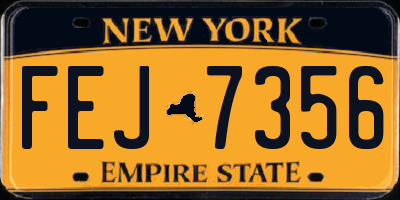 NY license plate FEJ7356