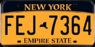 NY license plate FEJ7364