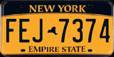 NY license plate FEJ7374