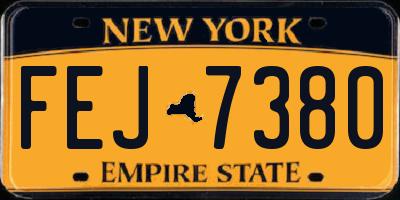 NY license plate FEJ7380