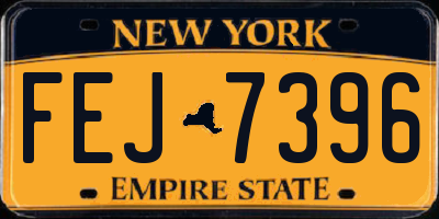 NY license plate FEJ7396