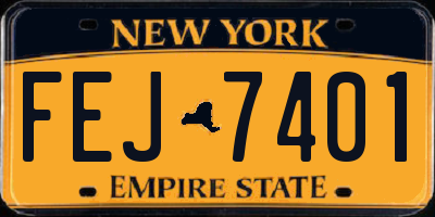 NY license plate FEJ7401