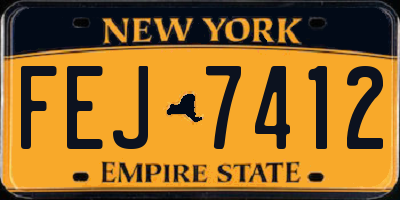 NY license plate FEJ7412