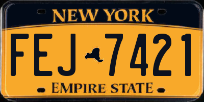 NY license plate FEJ7421
