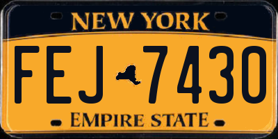 NY license plate FEJ7430