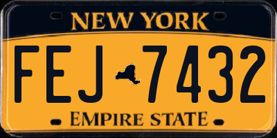NY license plate FEJ7432