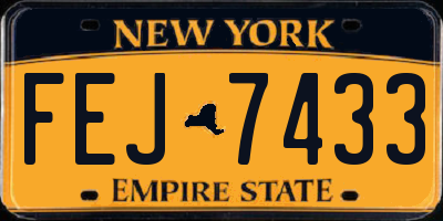 NY license plate FEJ7433