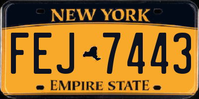 NY license plate FEJ7443