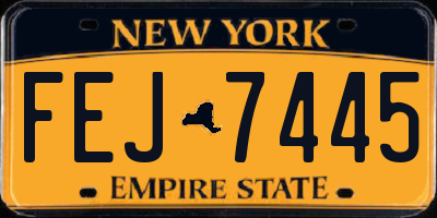 NY license plate FEJ7445