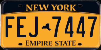 NY license plate FEJ7447