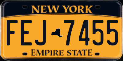 NY license plate FEJ7455