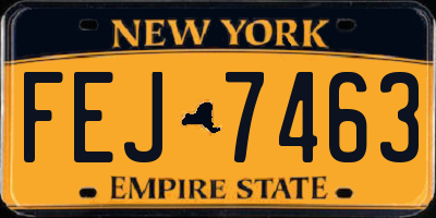 NY license plate FEJ7463