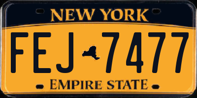 NY license plate FEJ7477