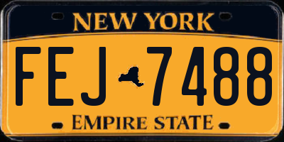 NY license plate FEJ7488